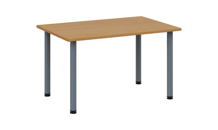 CRTR 120 jídelní stůl, kovová podnož stříbrná, deska 25 mm, 1194x800 mm, buk royal